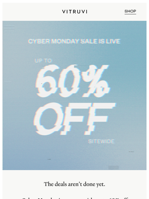 vitruvi newsletter: Cyber Monday Is LIVE ❄️  Lower FREE Shipping Thres...
