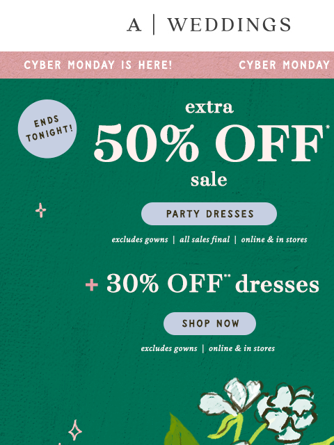 anthropologie newsletter: ENDS TONIGHT: Extra 50% OFF SALE