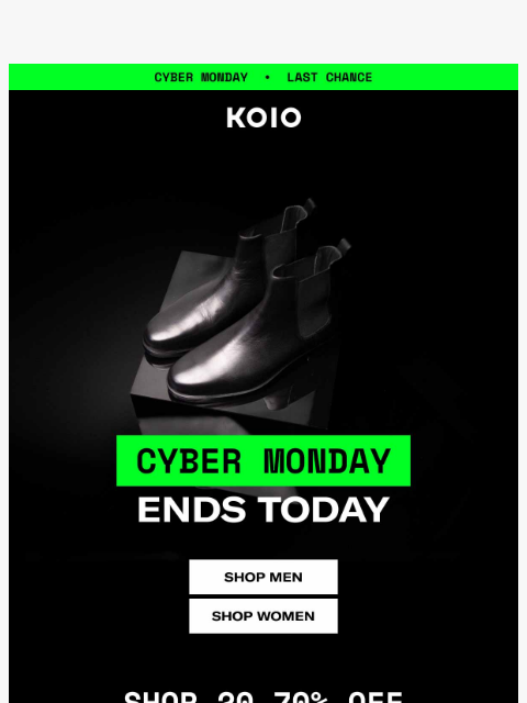koio newsletter: THE DEEPEST DISCOUNTS END SOON