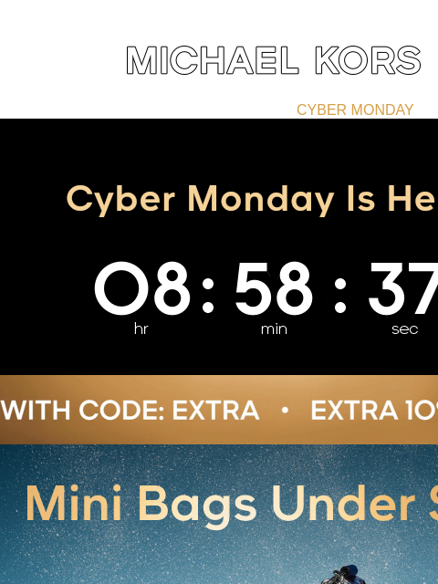 michaelkorsmail newsletter: Cyber Monday Exclusive: Mini Bags Under $125
