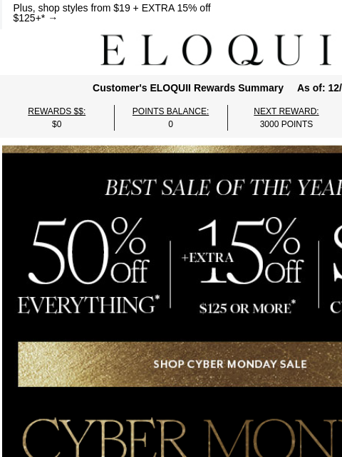 eloquii newsletter: Half. off. EVERYTHING.
