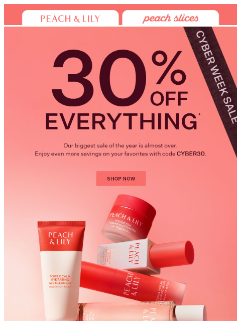 peachandlily newsletter: Wait, WHAT percent off??