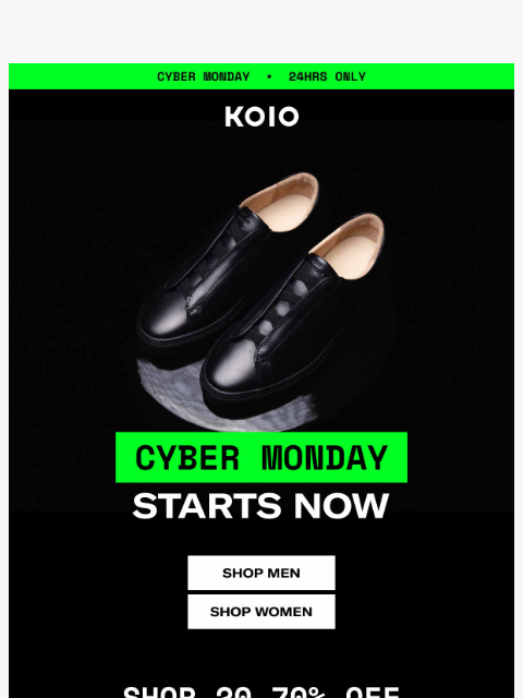 koio newsletter: 20–70% OFF SITEWIDE