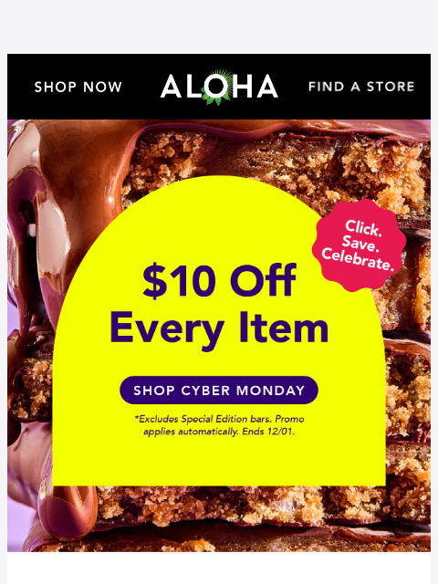 aloha newsletter: Cyber Monday = Monday Funday 🕺