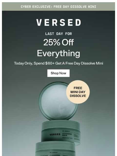 versedskin newsletter: Final Hours of 25% Off Sitewide