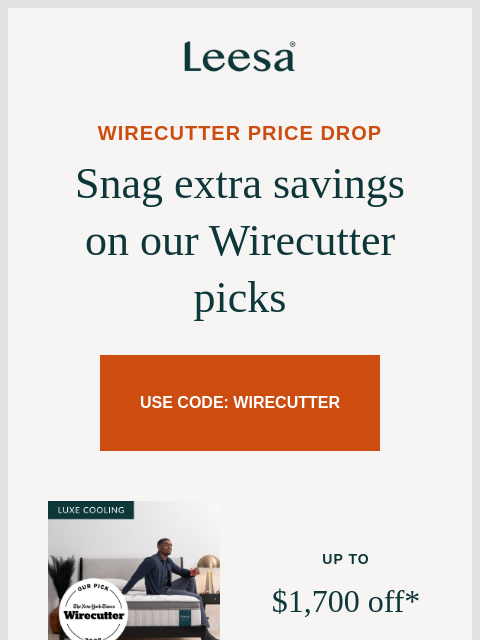 leesasleep newsletter: The last Wirecutter Price Drop of the year is endi...