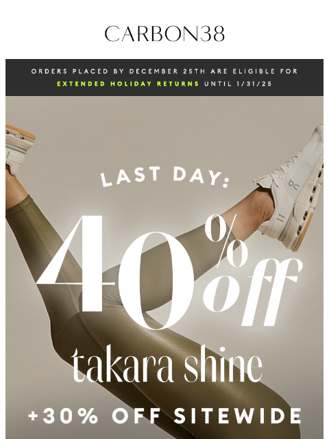 It's your last chance to enjoy 40% off Takara Shine + 30% off sitewide. Shop now before time runs out! ͏ ͏ ͏ ͏ ͏ ͏ ͏ ͏ ͏ ͏ ͏ ͏ ͏ ͏ ͏ ͏ ͏ ͏ ͏ ͏ ͏ ͏ ͏ ͏ ͏ ͏ ͏ ͏ ͏ ͏ ͏ ͏ ͏ ͏ ͏ ͏ ͏ ͏ ͏ ͏ ͏ ͏ ͏ ͏ ͏ ͏ ͏