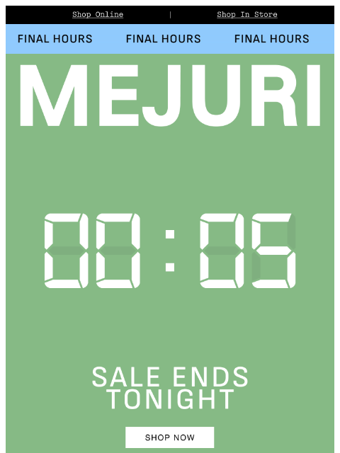 mejuri newsletter: Last Chance: Sale Ends Tonight