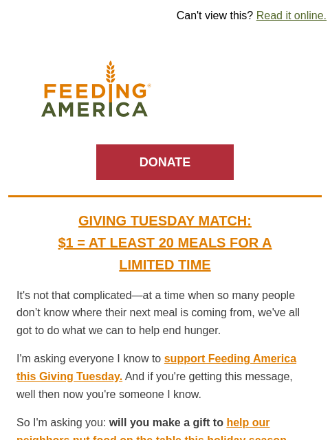 feedingamerica newsletter: We've got this in common