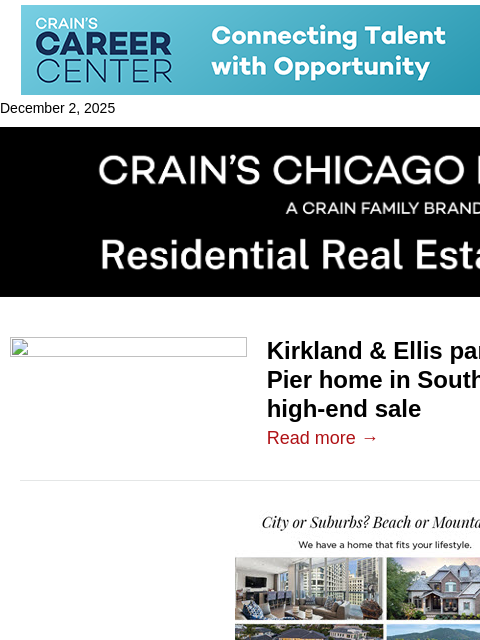 crainalerts newsletter: Kirkland & Ellis partner sells Southwest Michigan ...