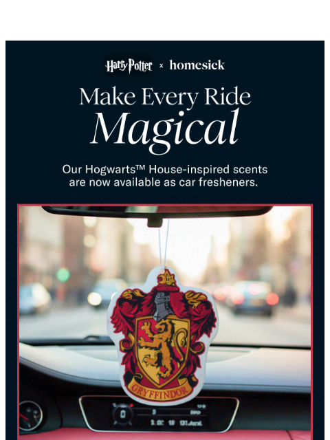 homesick newsletter: NEW: Harry Potter™ Car Fresheners ⚡️🚙