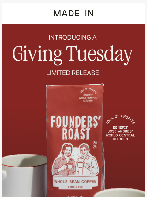 madeincookware newsletter: ☕ NEW Limited Release Coffee for Giving Tuesday