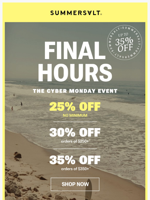 summersalt newsletter: Last Call 📣 Deals End At Midnight