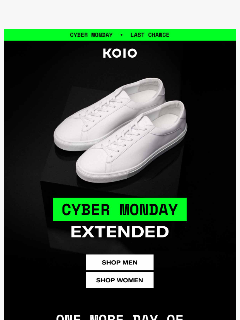 koio newsletter: 20–70% OFF EXTENDED