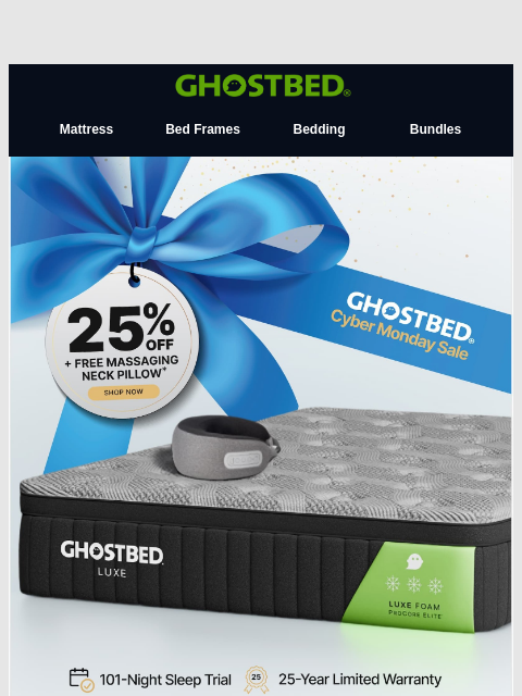 ghostbed newsletter: **** CYBER MONDAY BLOWOUT SALE ****