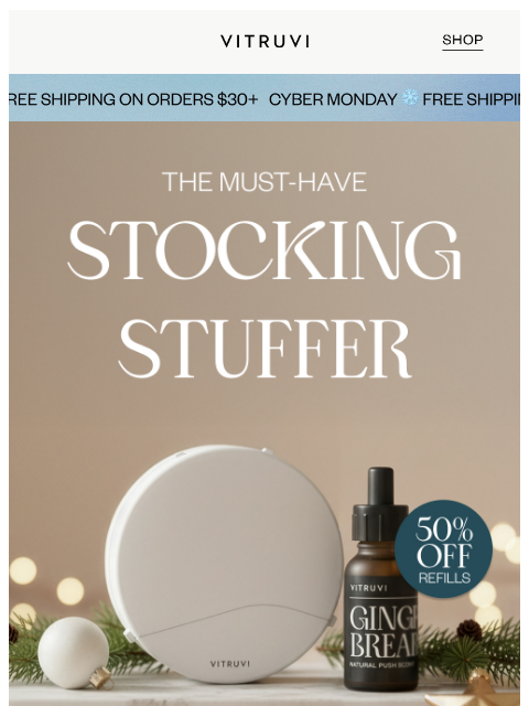 vitruvi newsletter: The Perfect Stocking Stuffer On SALE 🎁 50% Off