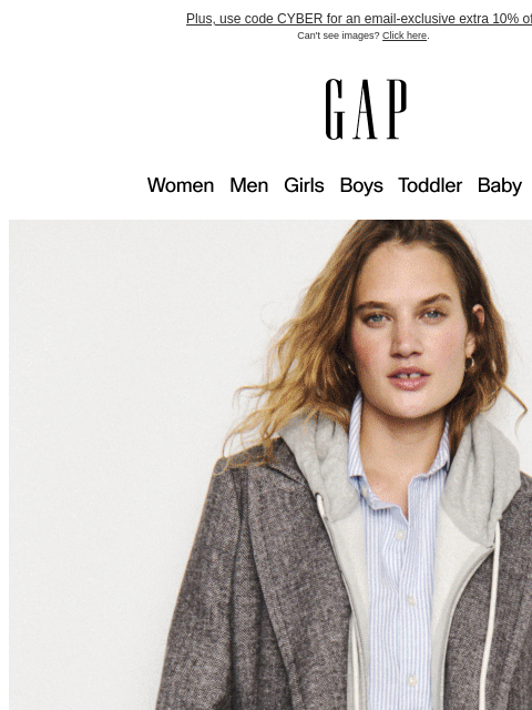 gap newsletter: Re: you're officially getting half off everything ...