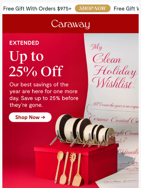 carawayhome newsletter: 24 More Hours: Cyber Monday Extended!