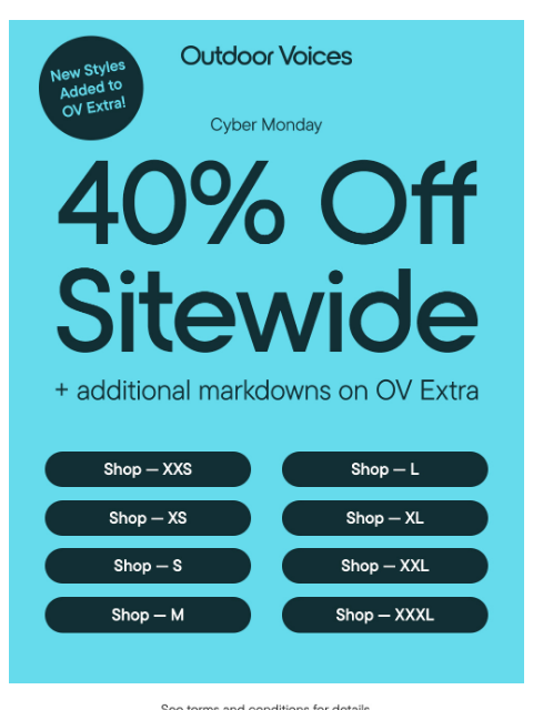 outdoorvoices newsletter: FINAL HOURS: CYBER MONDAY