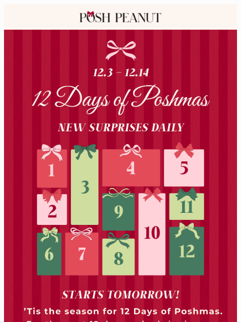 poshpeanut newsletter: 🎄✨12 Days of Poshmas Starts Tomorrow!