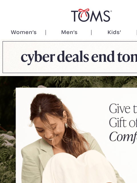 toms newsletter: Last Chance to Save Up to 65% + Earn 2X Points