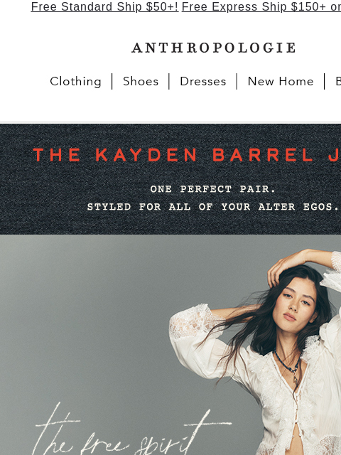 anthropologie newsletter: Meet the Kayden Barrel Jean