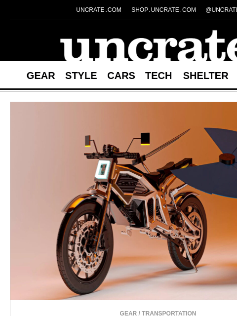 uncrate newsletter: Solaris Self-Charging Solar Powered Motorcycle & m...