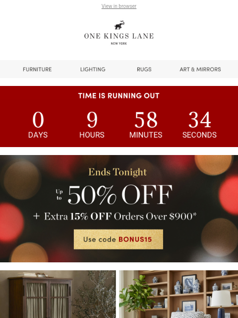 onekingslane newsletter: Up to 50% off Sofas, Chairs, Beds & More