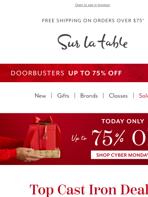 surlatable newsletter: Only hours left to save up to 75% on cast iron!