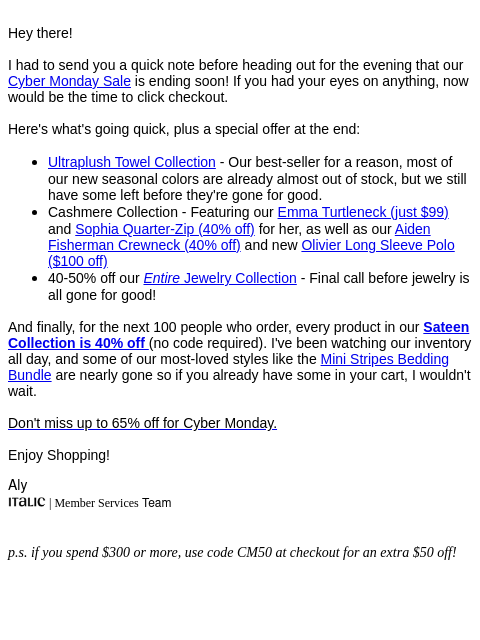 italic newsletter: A Cyber Monday Bonus for You!