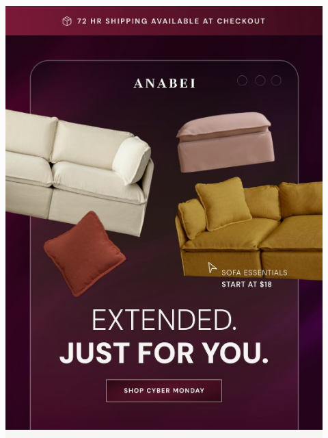anabei newsletter: Cyber Monday for our VIPs
