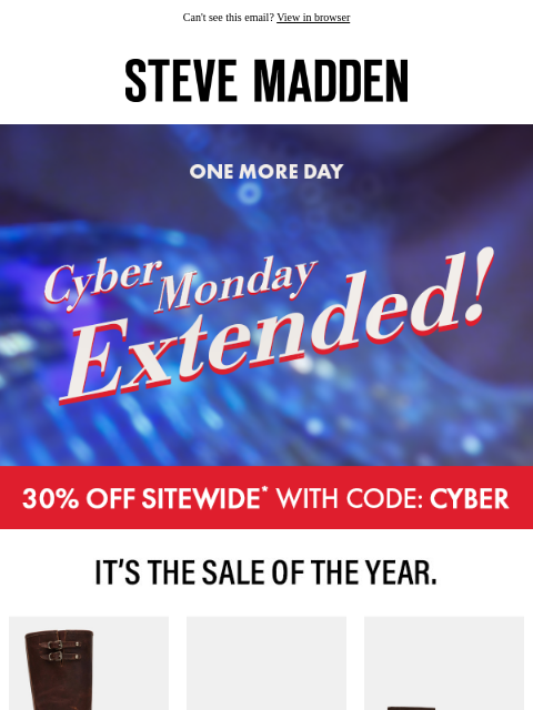 stevemadden newsletter: Can’t Stop, Won’t Stop: 30% OFF SITEWIDE