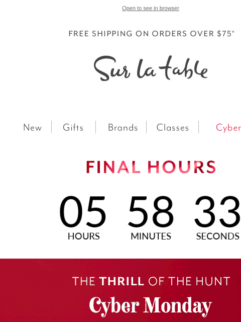 Only hours left. Get unbeatable deals on top-rated cookware, small appliances, entertaining and more. ‌ ‌ ‌ ‌ ‌ ‌ ‌ ‌ ‌ ‌ ‌ ‌ ‌ ‌ ‌ ‌ ‌ ‌ ‌ ‌ ‌ ‌ ‌ ‌ ‌ ‌ ‌ ‌ ‌ ‌ ‌ ‌ ‌ ‌ ‌ ‌ ‌ ‌ ‌ ‌ ‌ ‌ ‌ ‌ ‌ ‌ ‌ ‌ ‌ ‌