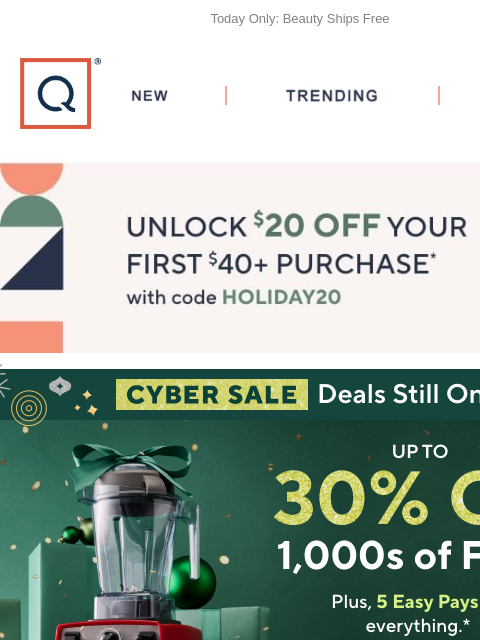 Today Only: Beauty Ships Free QVC New TRENDING DEALS Unlock $20 off Your First Purchase Cyber Sale qcard Philips Sonicare Power Cordless Flosser 2000 w/ $10 Rebate Philips Sonicare Power Cordless