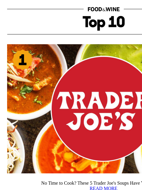 foodandwine newsletter: 5 Trader Joe's Soups Everyone Should Try