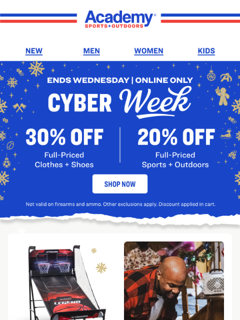 academy newsletter: Last Day: 30% Off Clothes + Shoes 20% Off Sports +...
