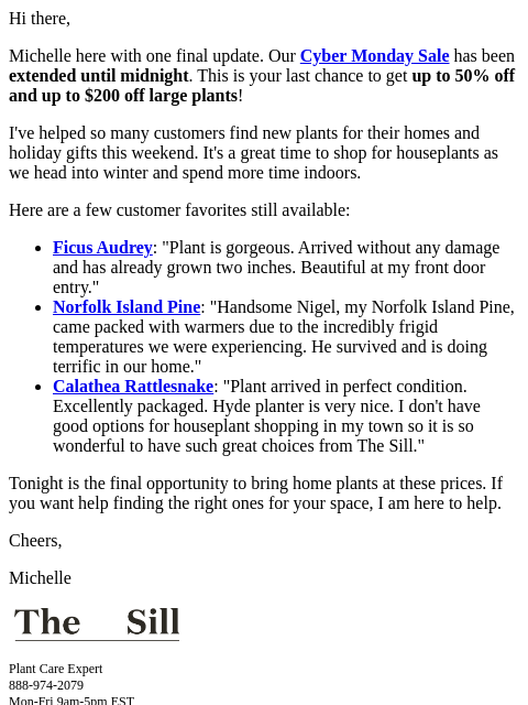 thesill newsletter: Your last chance for plant savings!