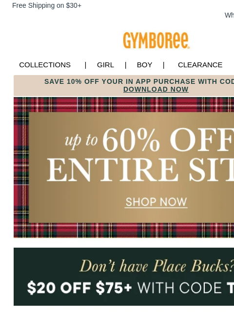 gymboree newsletter: Up to 60% off almost everything!