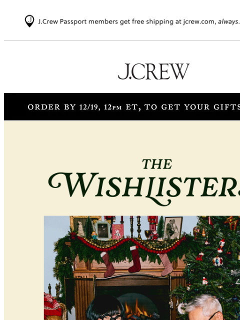 jcrew newsletter: MEET THE WISHLISTERS 🎁