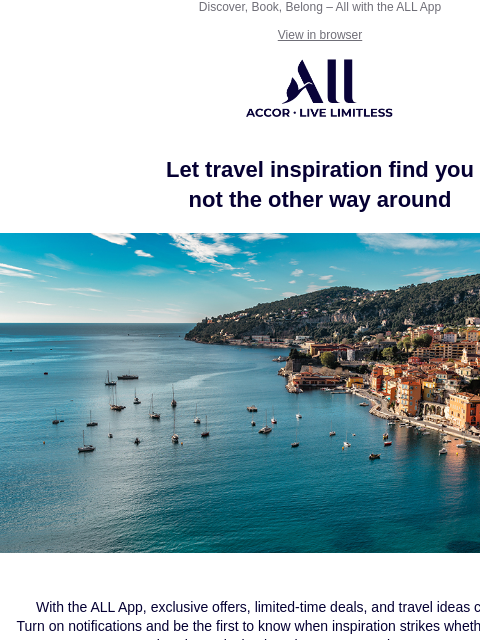 all newsletter: Get notified. Get inspired. Get away with the ALL ...