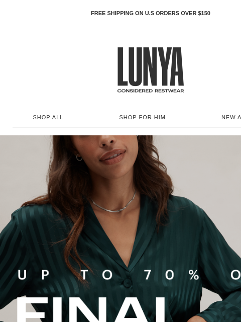 lunya newsletter: JUST HOURS LEFT