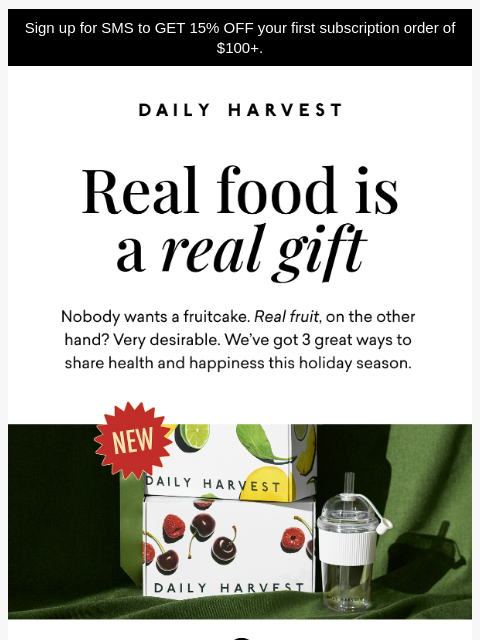 daily-harvest newsletter: Holiday gifting, solved