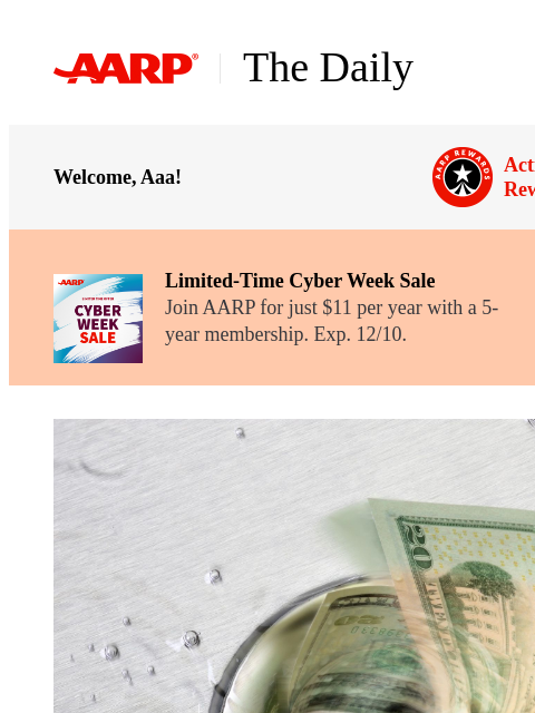 aarp newsletter: The Daily — 8 Money Leaks — and How to Plug Them