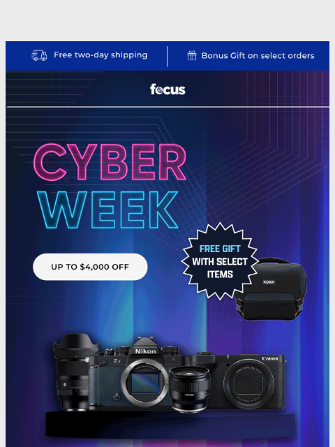 focuscamera newsletter: Cyber Week Sale ⚡ Up to 60% Off