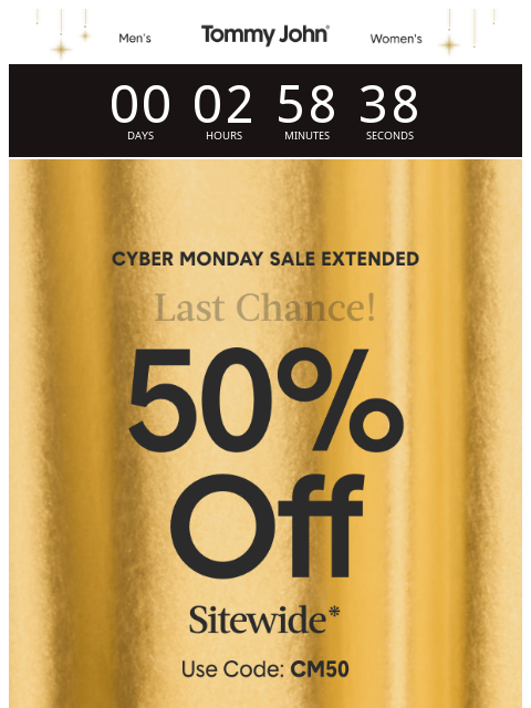 tommyjohn newsletter: Your Last Chance ‼️