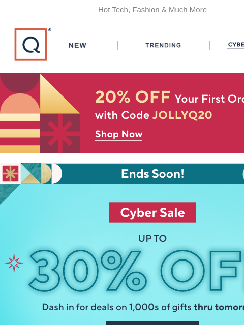 qvcemail newsletter: Ends Tomorrow! Catch Cyber Sale