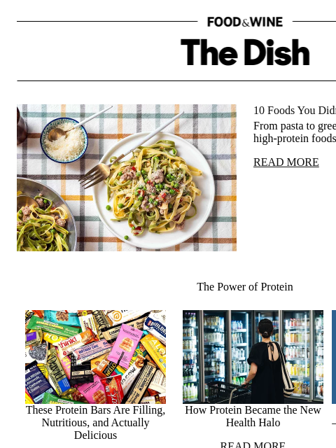 foodandwine newsletter: 10 Foods You Didn't Know Are High in Protein