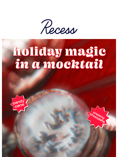 takearecess newsletter: holiday whimsy & sparkle in a can