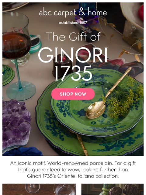abchome newsletter: Just Landed: New Ginori 1735!