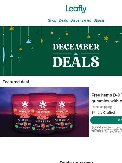 leafly newsletter: 🌲 December weed deals inside